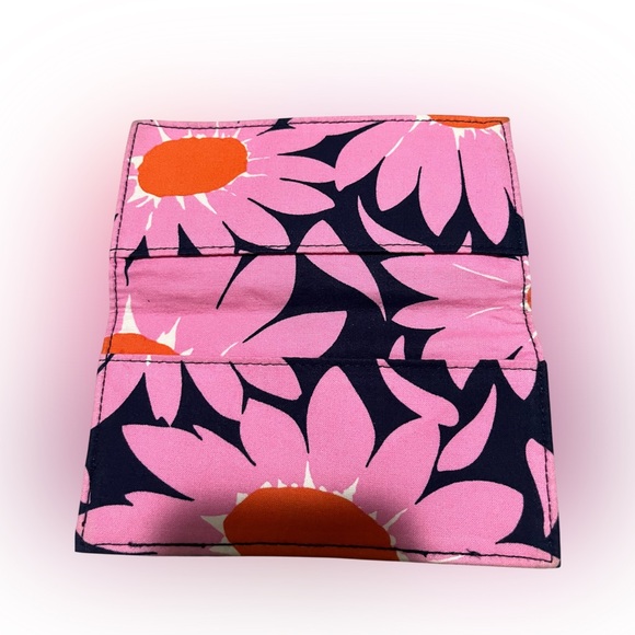 Vera Bradley Other - Vera Bradley Checkbook Cover - Pink Navy Orange Floral Print